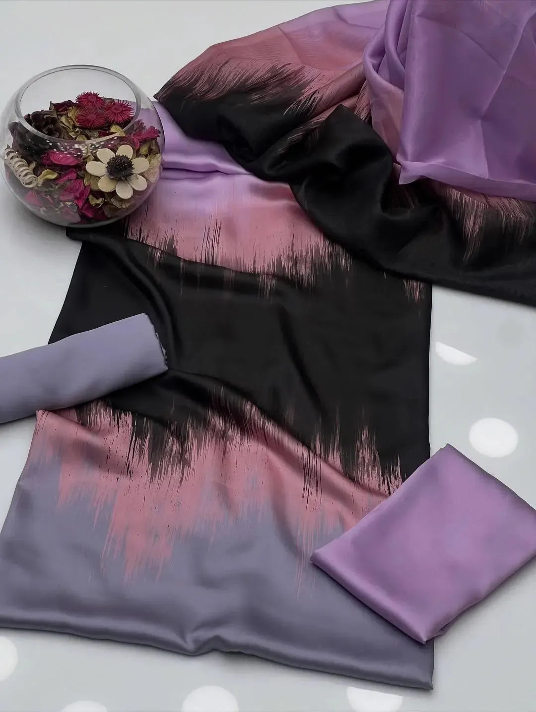 Charmeuse Silk Shalwar Kameez Dress 3 Pcs Unstitched SP-016