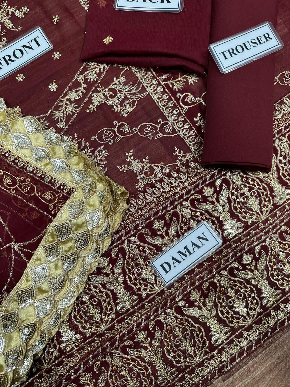 Designer wear Sp-002 Embroided Shalwar Kameez Dress 3 Pcs Unstitched