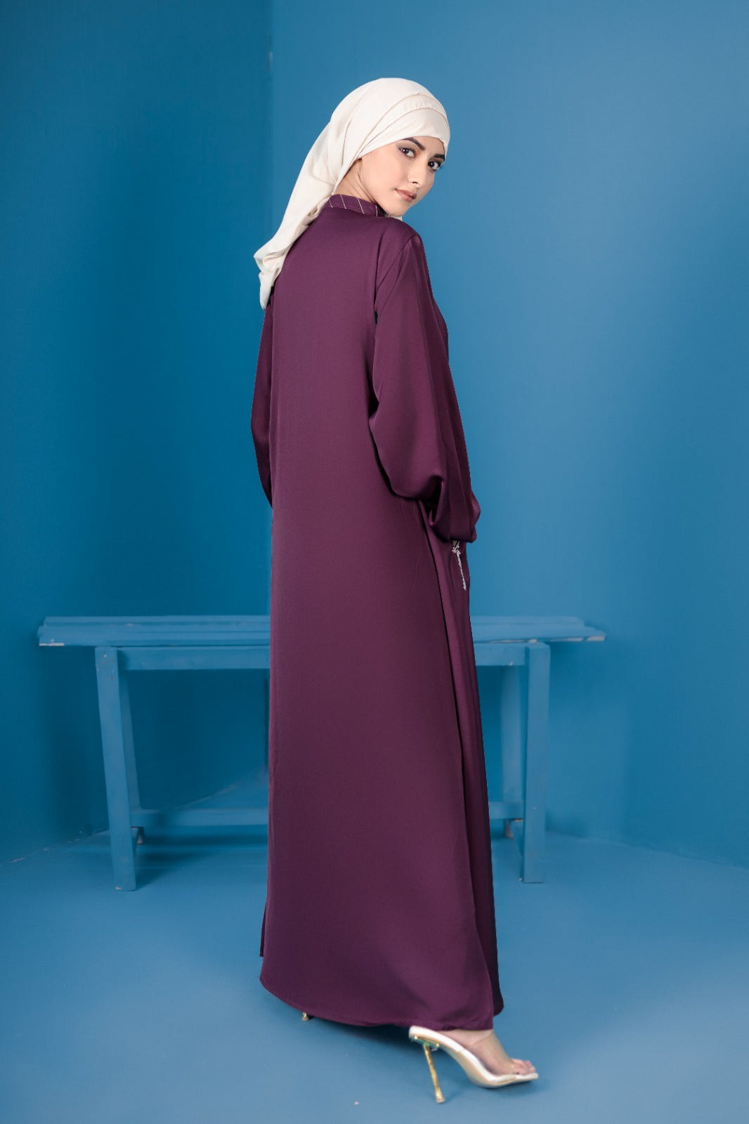 Embroided Purple Abaya