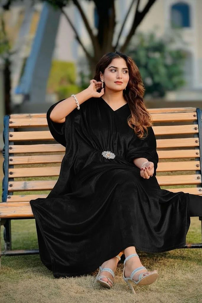 Elham Velvet Kaftan Abaya