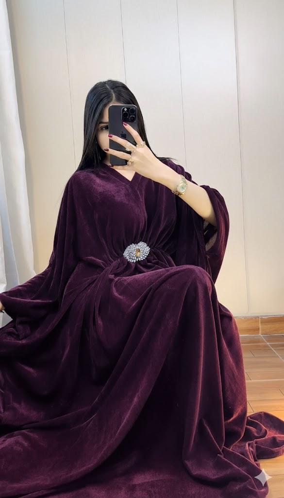 Elham Velvet Kaftan Abaya