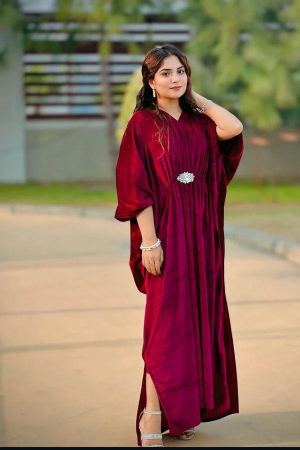 Elham Velvet Kaftan Abaya