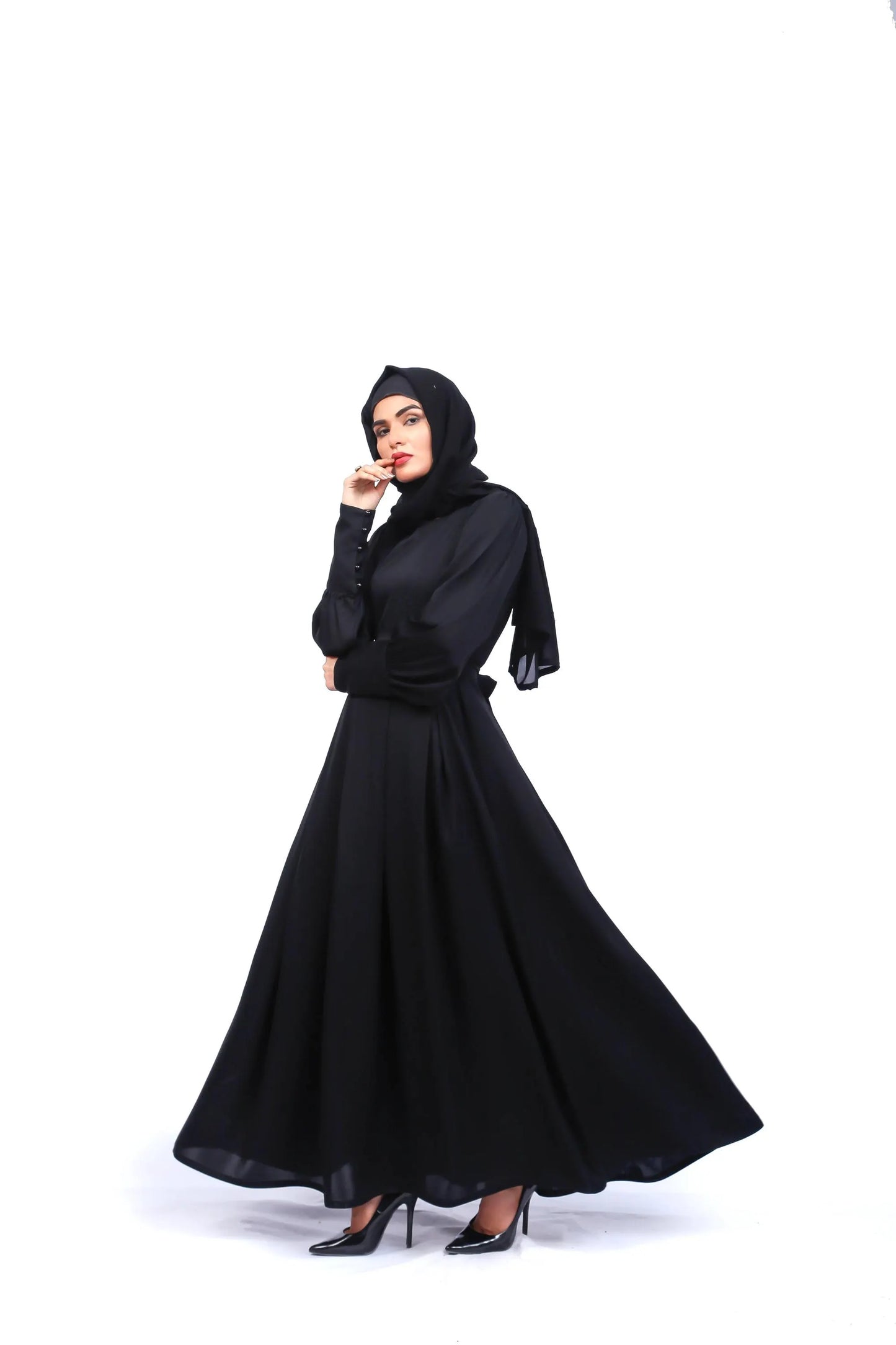 Pitchy Black Modest Maxi Abaya