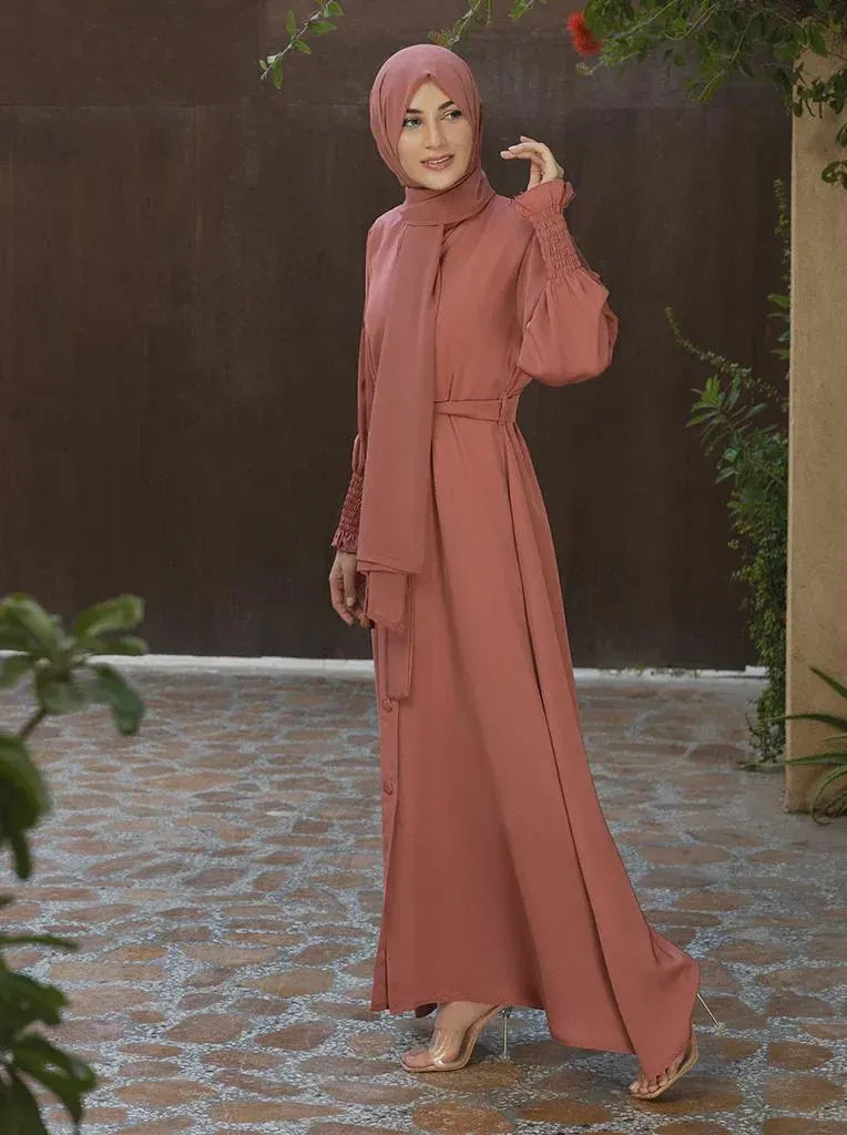 Onion Pink Maxi Abaya