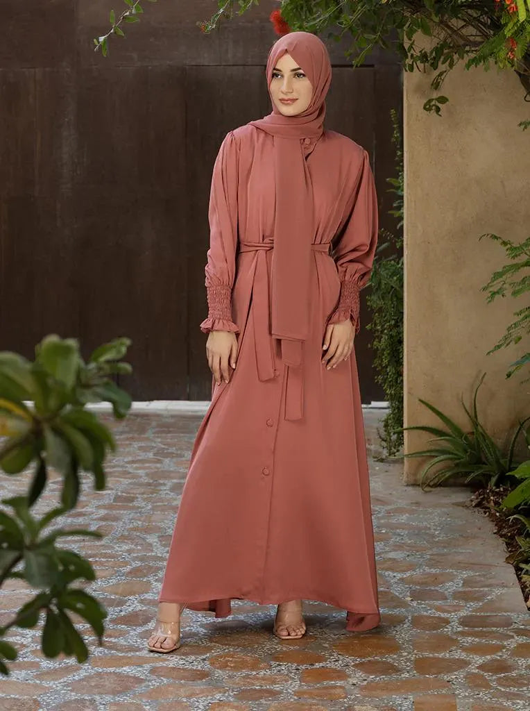 Onion Pink Maxi Abaya