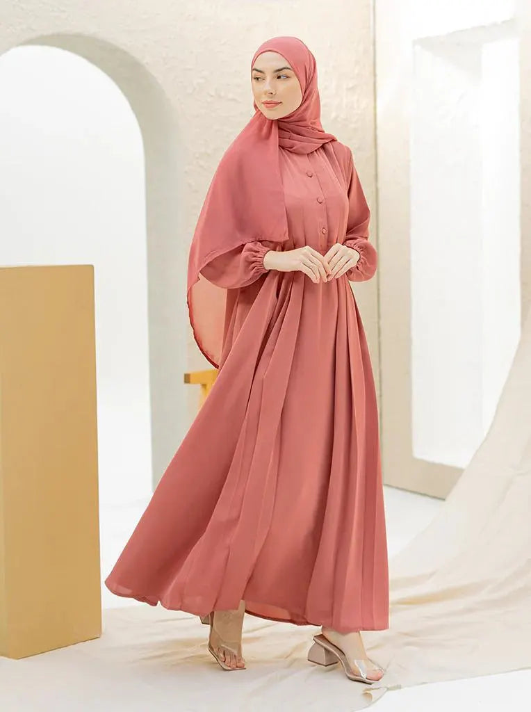 Rosewood Pink Modest Abaya