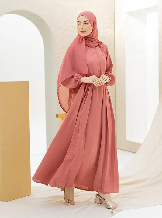 Rosewood Pink Modest Abaya