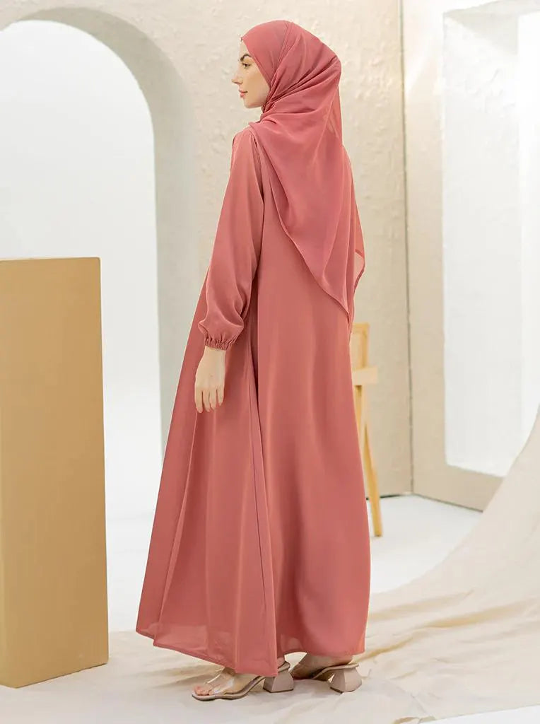 Rosewood Pink Modest Abaya