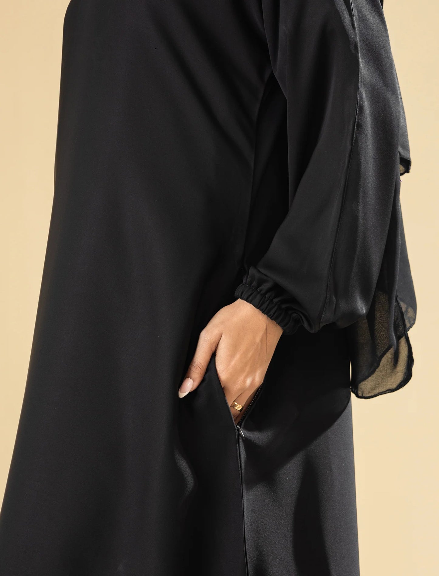 Pitchy Black Modest Maxi Abaya