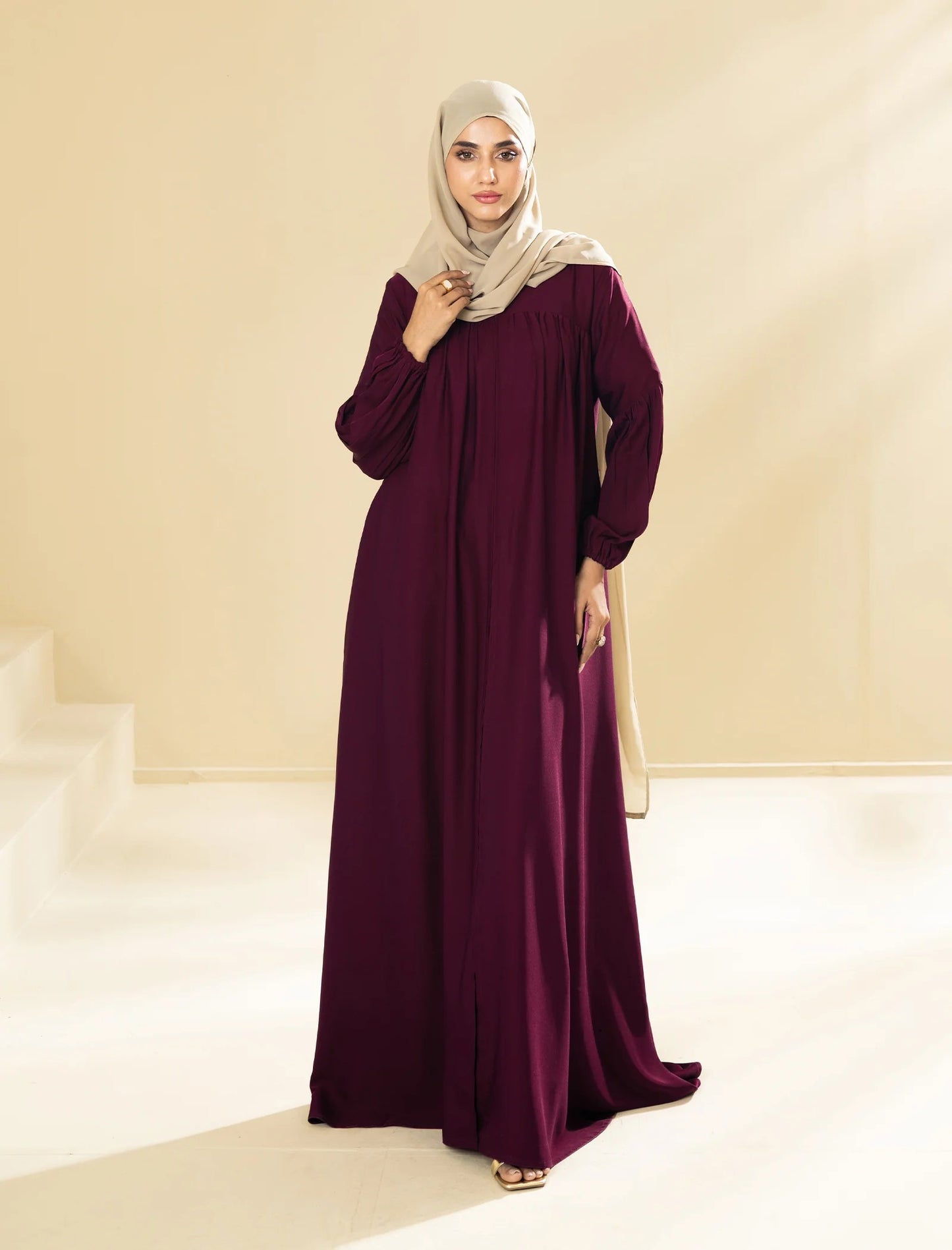 Deep Wine Modest Abaya