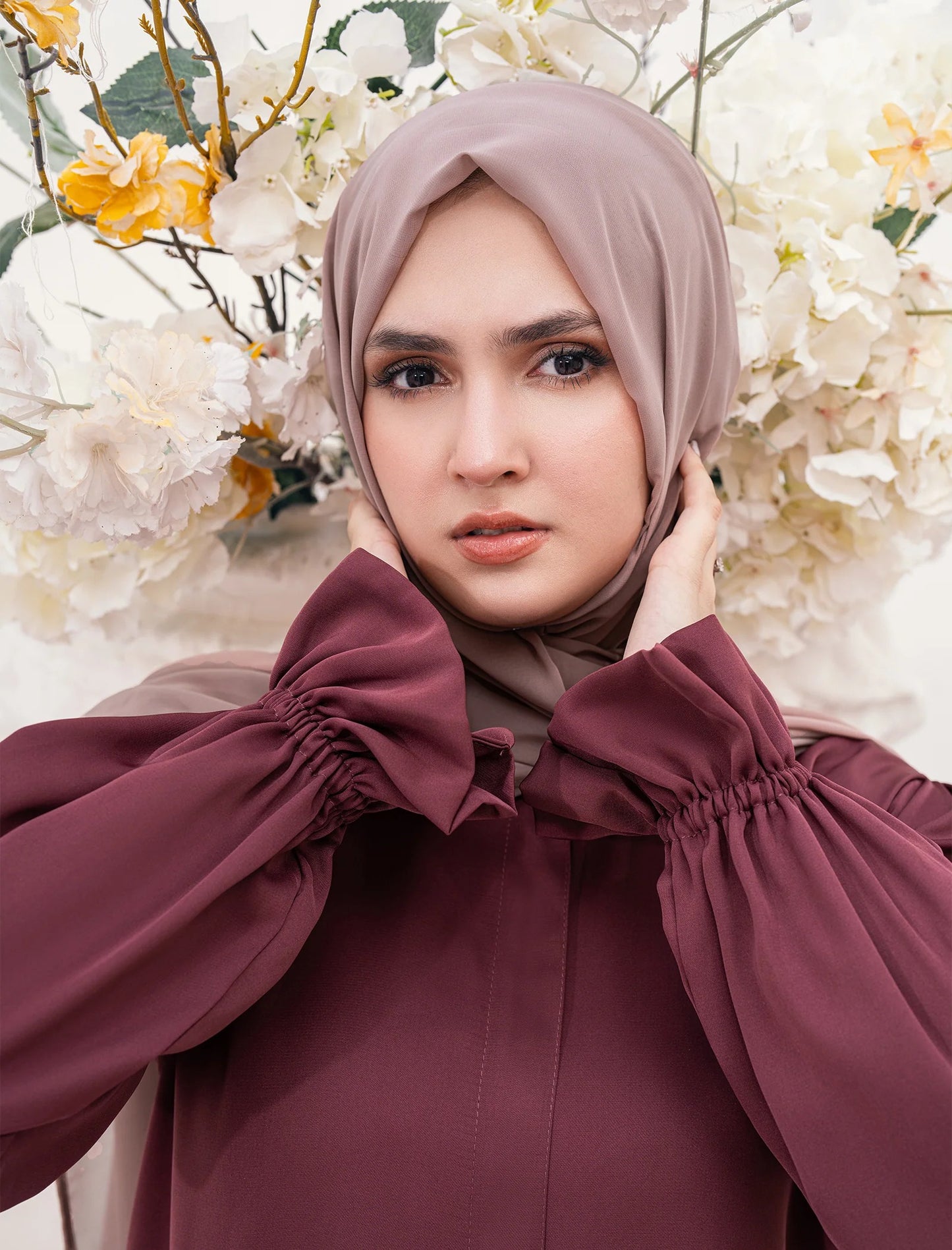 Dusty Maroon Kimono Abaya