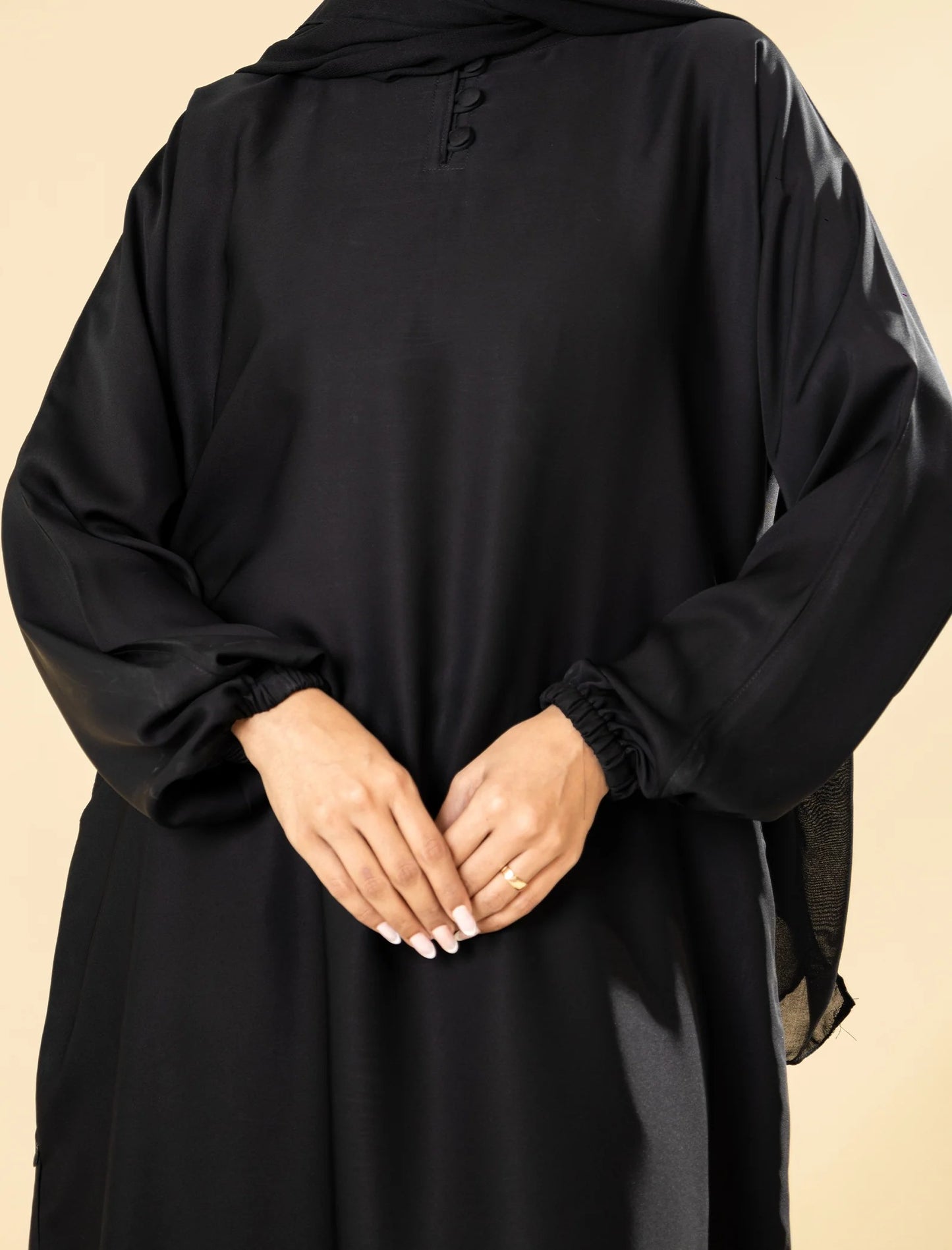 Pitchy Black Modest Maxi Abaya