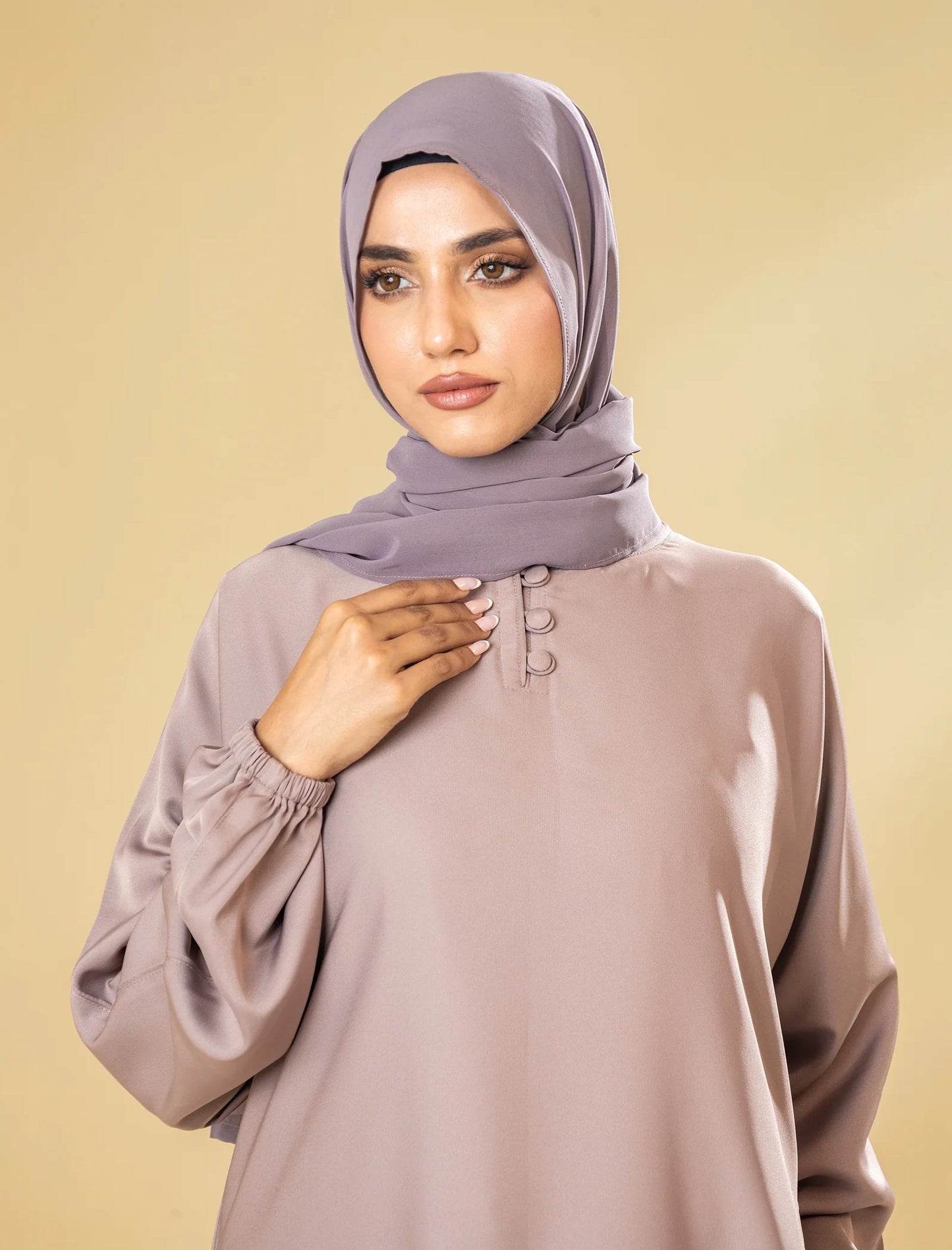 Dusty Rosette Kimono Abaya