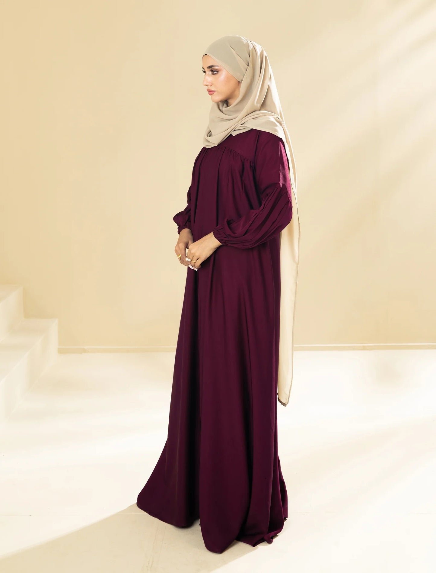 Deep Wine Modest Abaya