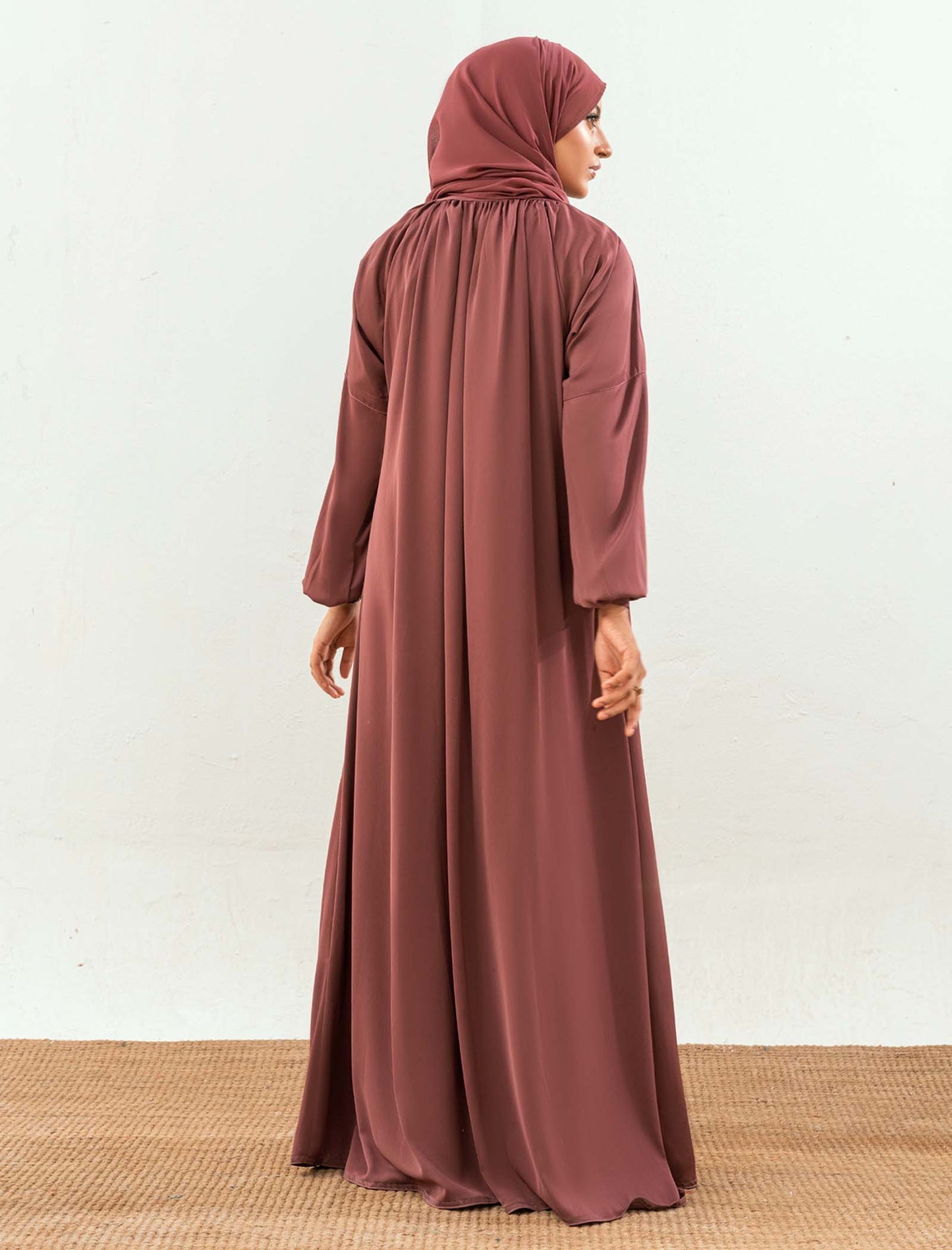 Deep Rose Modest Abaya Dress