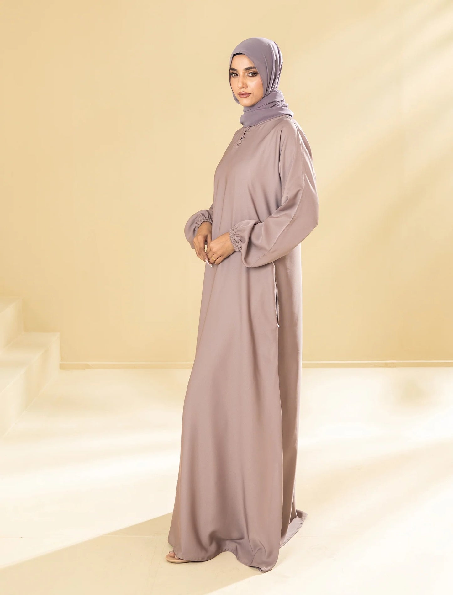 Dusty Rosette Kimono Abaya