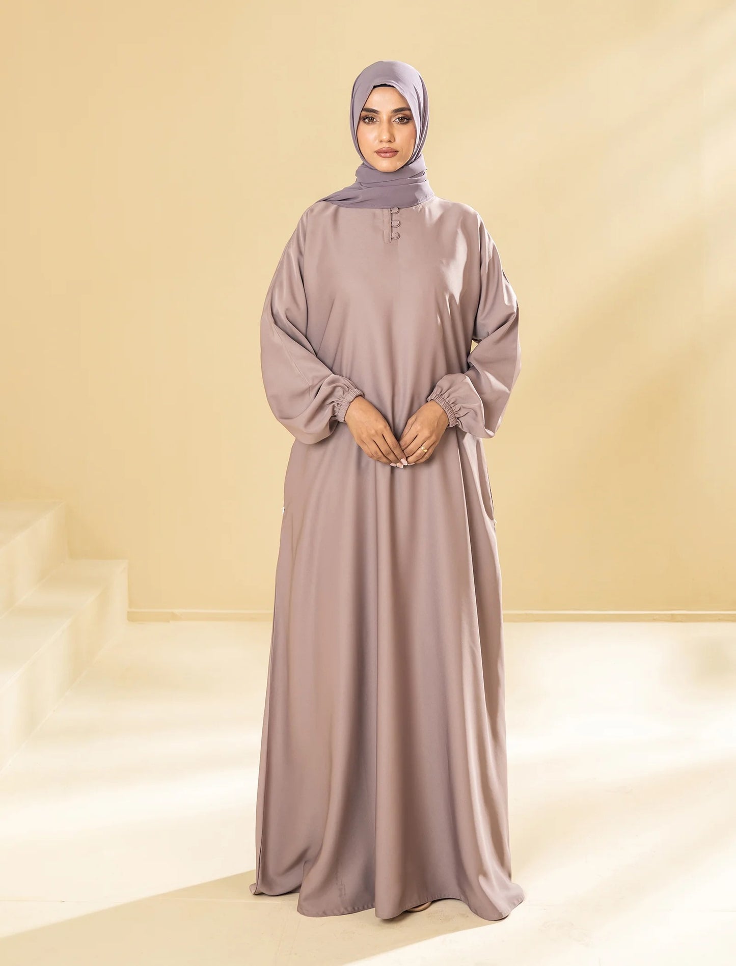 Dusty Rosette Kimono Abaya