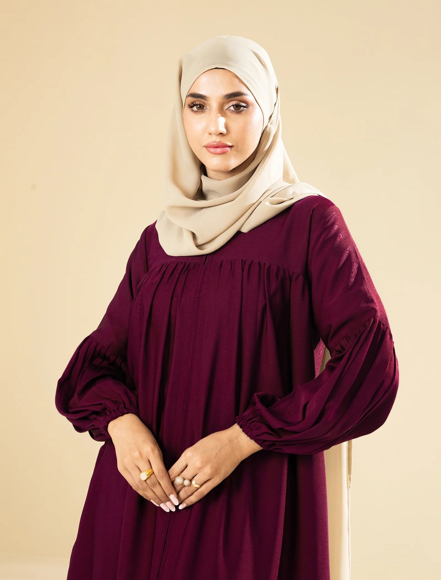 Deep Wine Modest Abaya