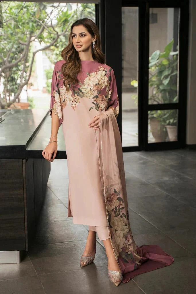 Printed Charmuse Silk Shalwar Kameez Dress 3 Pcs Unstitched SP-015