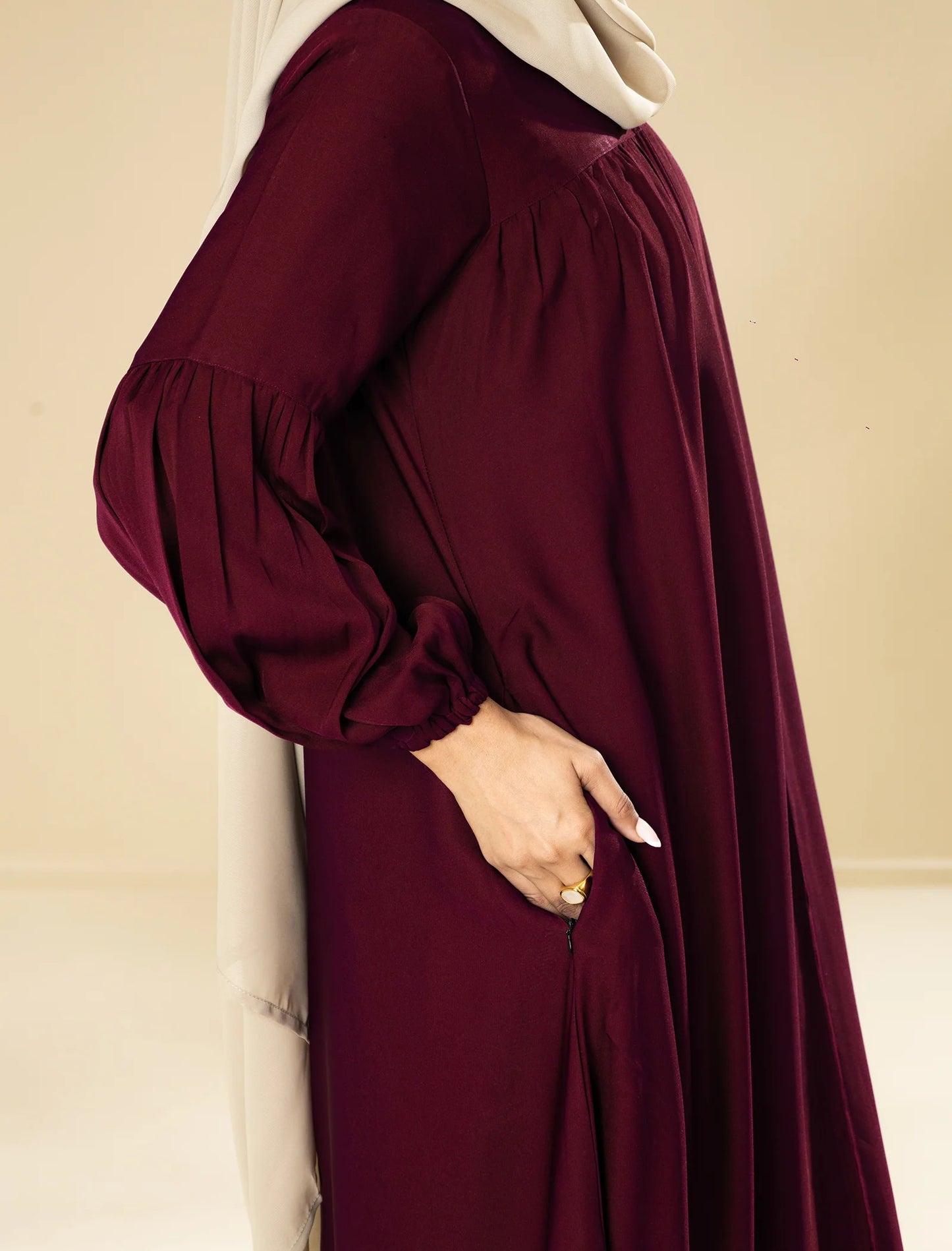 Deep Wine Modest Abaya