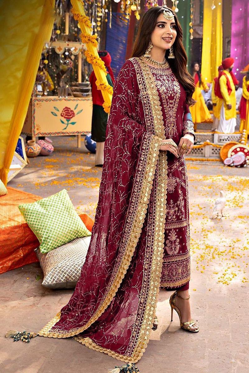 Designer wear Sp-002 Embroided Shalwar Kameez Dress 3 Pcs Unstitched