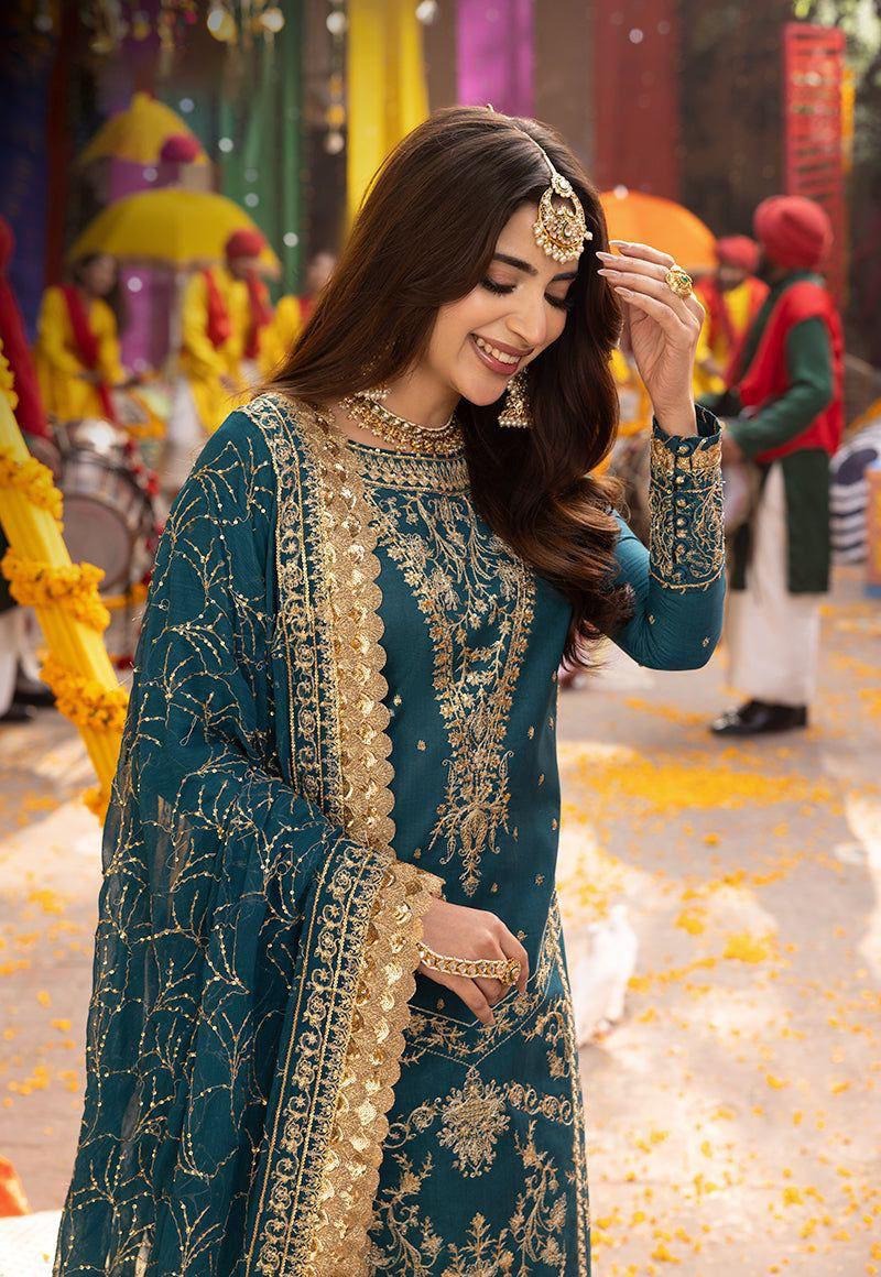 Embroided Designer wear Dress 3 Pcs Unstitched