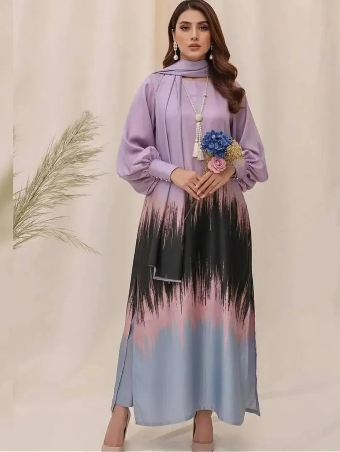 Charmeuse Silk Shalwar Kameez Dress 3 Pcs Unstitched SP-016