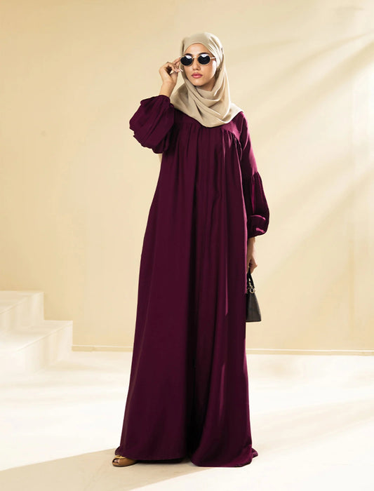 Deep Wine Modest Abaya