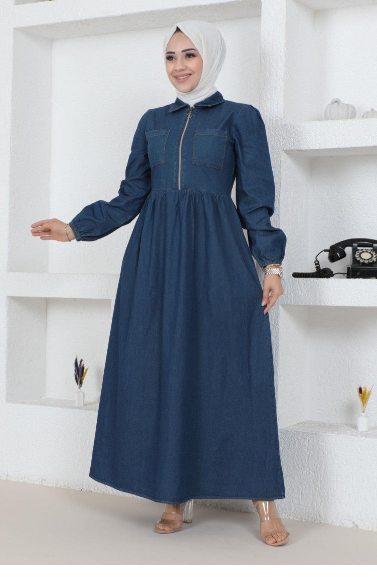 Efat Denim Abaya