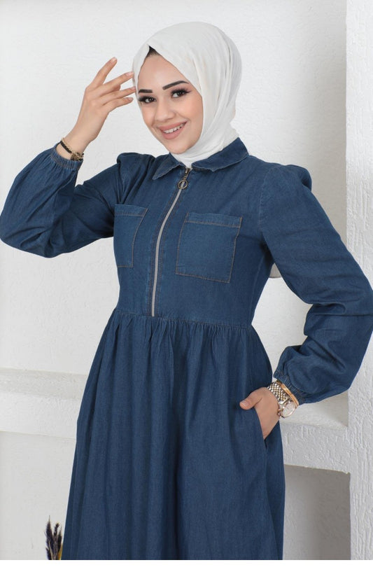 Efat Denim Abaya