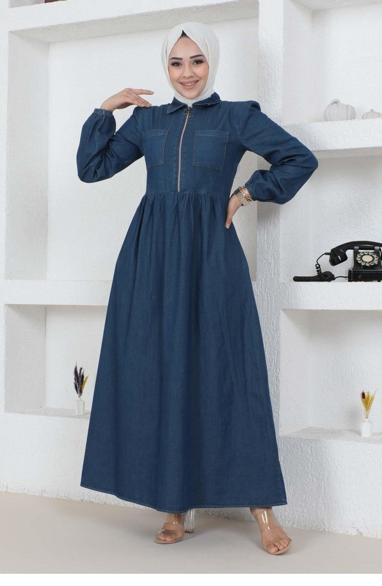 Efat Denim Abaya